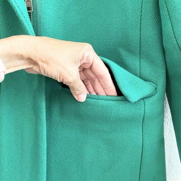 J Crew Kelly Green Stadium Cloth by Nello Gori Wool Coat Size 2 Wool Blend - Picture 3 of 12